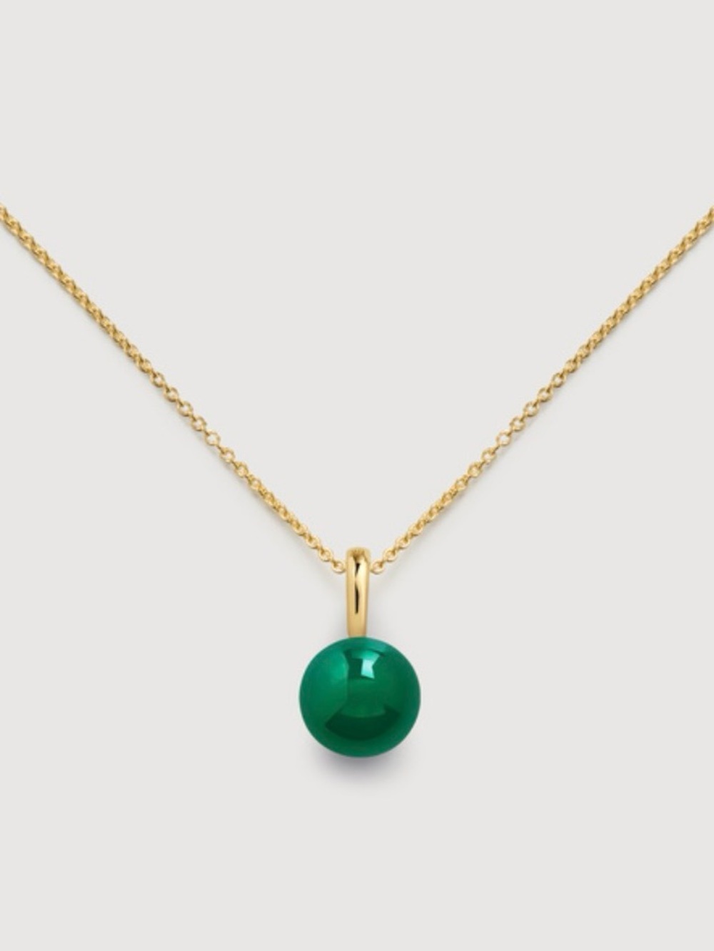 NEW! MONICA VINADER Round Gemstone Pendant Charm
14k Solid Gold & Green Onyx